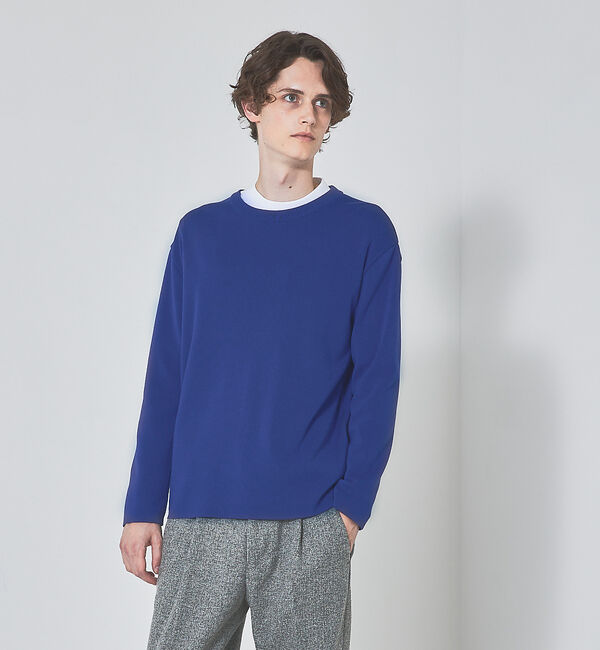 ABAHOUSE「【定番】総針 プルオーバー ニット」|ニット・セーター|ブルー