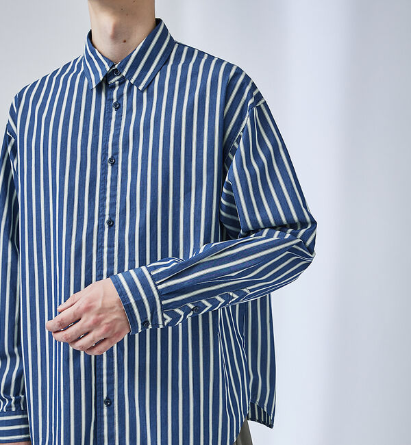 ABAHOUSE「【バイアスヨーク】オーバー ストライプシャツ」|シャツ・ブラウス|