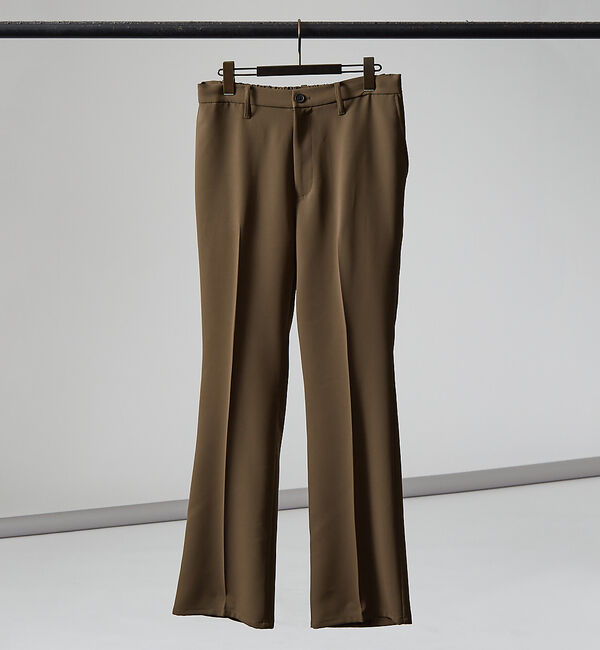 ABAHOUSE「【AH ABAHOUSE】トロミ生地 フレアスラックス」|その他|ブラウン