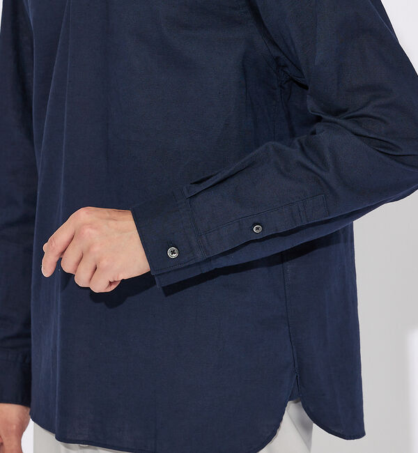 ABAHOUSE「コットンリネン 比翼 プルオーバーシャツ」|シャツ・ブラウス|