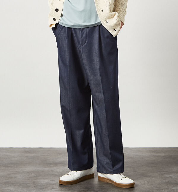 ABAHOUSE「デニムライク ワイドストレート スラックス / ワイドパンツ【予約】」|その他|