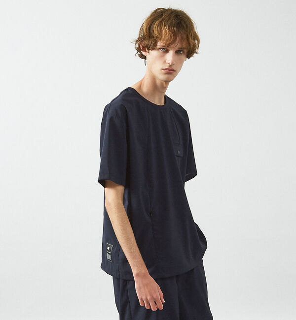 ABAHOUSE「【セットアップ対応】 ウーブン ドライ フハクTシャツ / クルーネック」|Tシャツ・カットソー|ネイビー