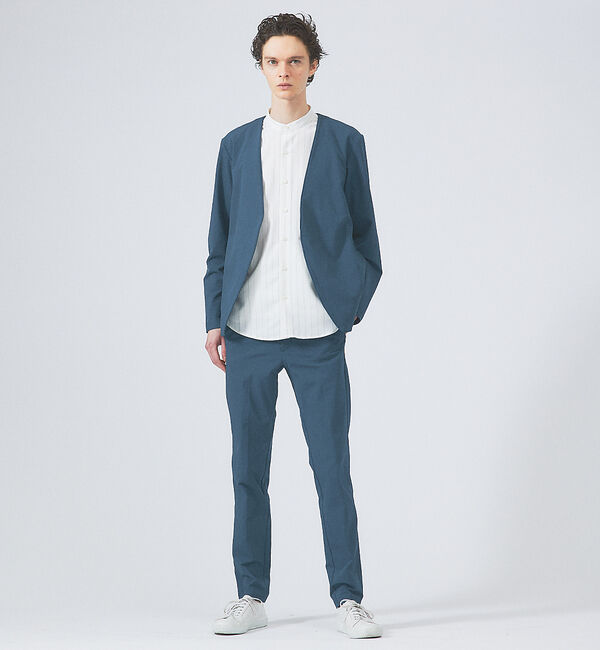 ABAHOUSE「バンドカラー半袖ストライプシャツ」|シャツ・ブラウス|