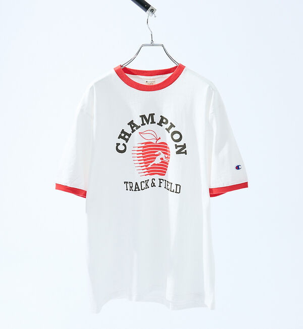 ABAHOUSE「【Champion】ショートスリーブ リンガーTシャツ」|Tシャツ・カットソー|レッド
