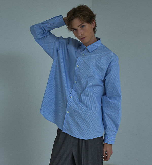 ABAHOUSE「オーバーサイズ レギュラーカラーシャツ / イージーケア」|シャツ・ブラウス|ブルー系その他2