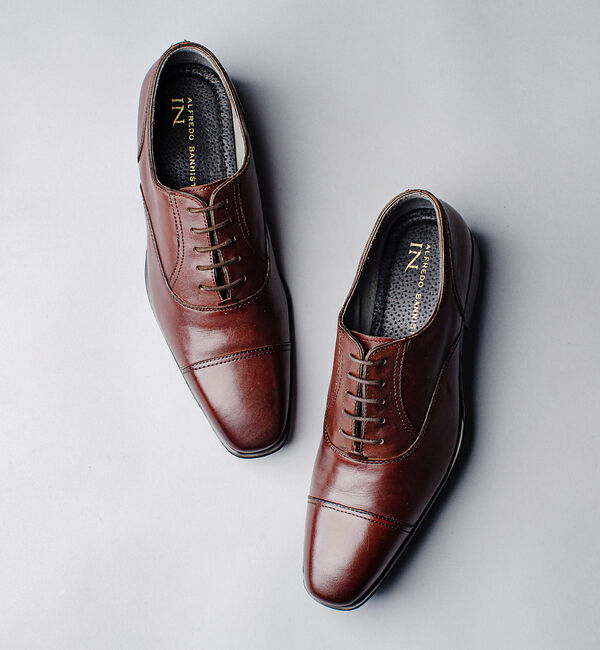 alfredoBANNISTER「【WEB限定】ベストセラー / 内羽根ストレートチップシューズ」|ビジネス・ドレスシューズ|ダークブラウン