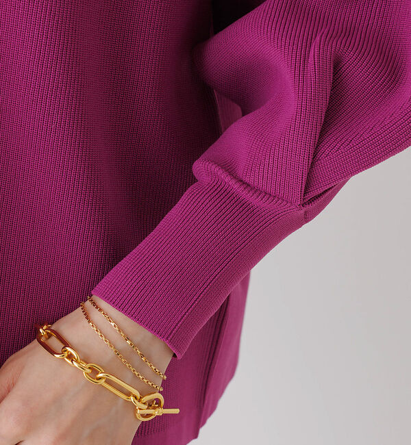 Rouge vif「【セットアップ対応】ボリュームスリーブストレッチニットプルオーバー」|ニット・セーター|