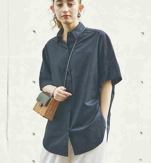 Rouge vif「麻混変形シャツ」|シャツ・ブラウス|ブラック