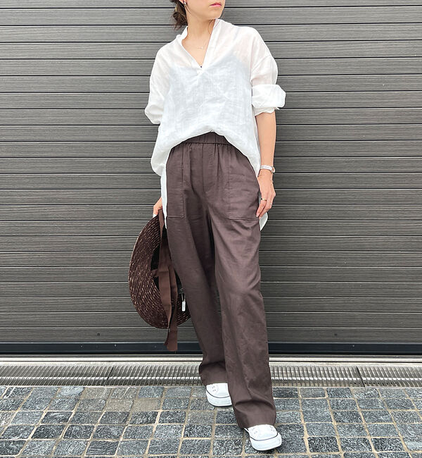 Rouge vif「麻バックスリットVネックシャツ」|シャツ・ブラウス|