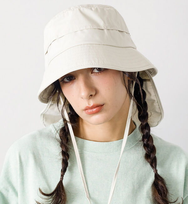 Rouge vif「【RUBEN / ルーベン】シェードバケットハット / 日焼け対策 / ストラッ」|その他|アイボリー