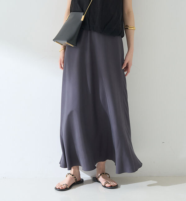 Rouge vif「ヴィンテージライクキュプラバイヤスロングスカート」|スカート|