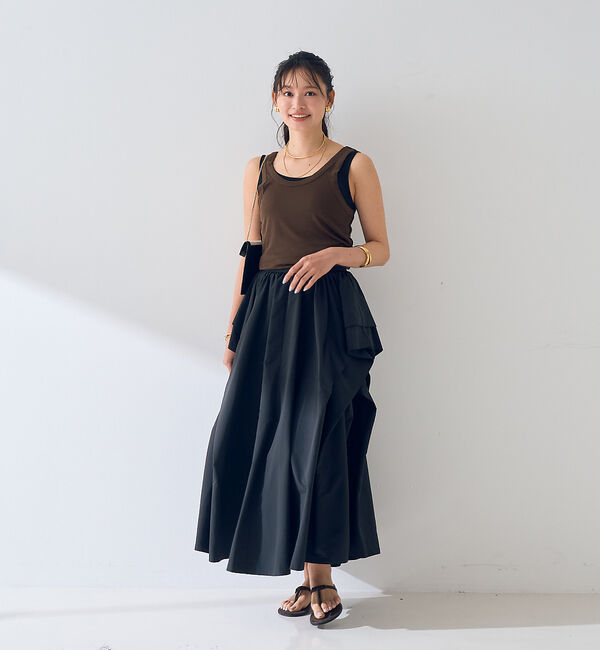 Rouge vif「ギャザーサイドデザイン ロングスカート」|スカート|