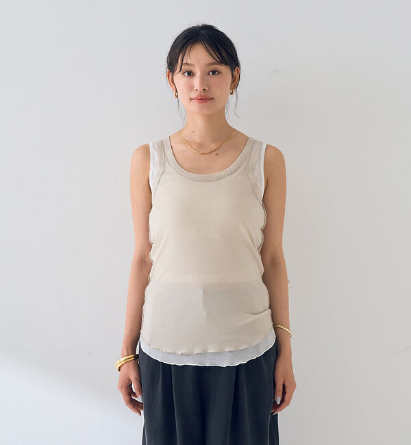 Rouge vif「【2枚セット】レイヤードカットタンクトップ」|キャミソール|