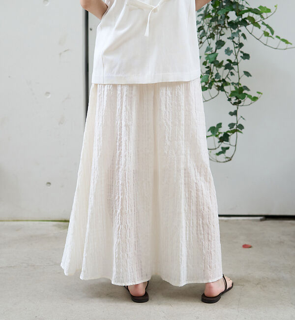 Rouge vif「ボリュームギャザーサイドスリットロングスカート」|スカート|