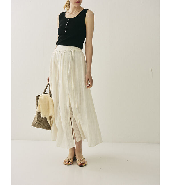 Rouge vif「ボリュームギャザーサイドスリットロングスカート」|スカート|