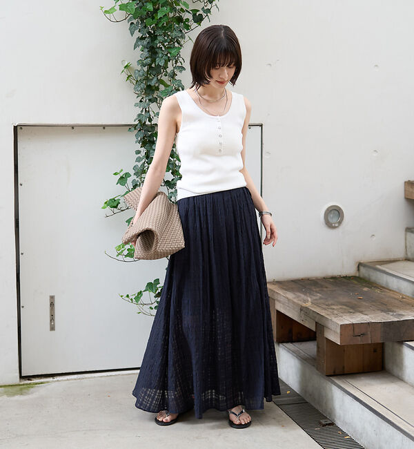 Rouge vif「ボリュームギャザーサイドスリットロングスカート」|スカート|