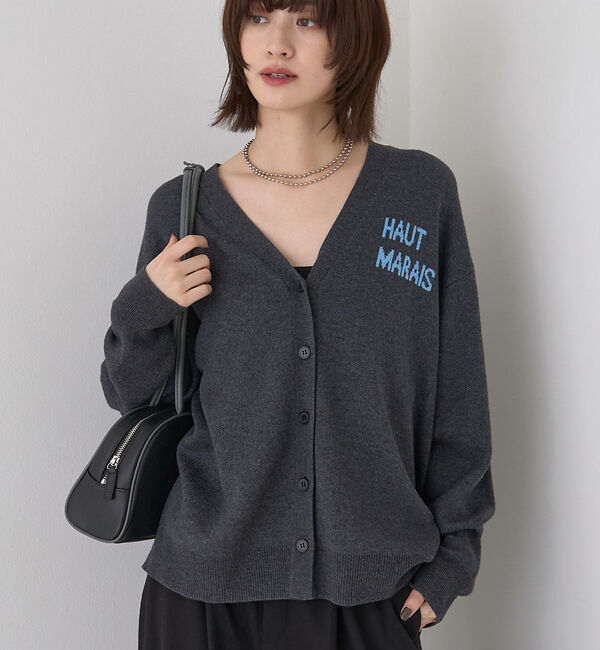Rouge vif「ロゴニットカーディガン」|カーディガン|チャコールグレー