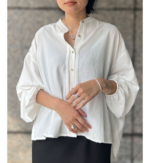 Rouge vif「スタンドカラータックシャツカーデ」|シャツ・ブラウス|