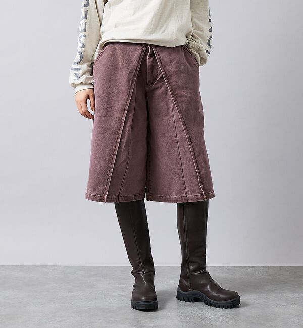 Rouge vif「【157/イチゴーナナ】HALF TUCK SHORTS/ハーフパンツ/157F」|デニム|バイオレット