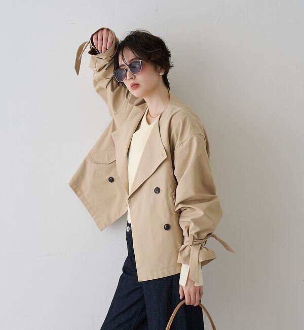 Rouge vif「【撥水・防花粉加工】【一部店舗限定】キャンディスリーブショートトレンチコート」|トレンチコート|