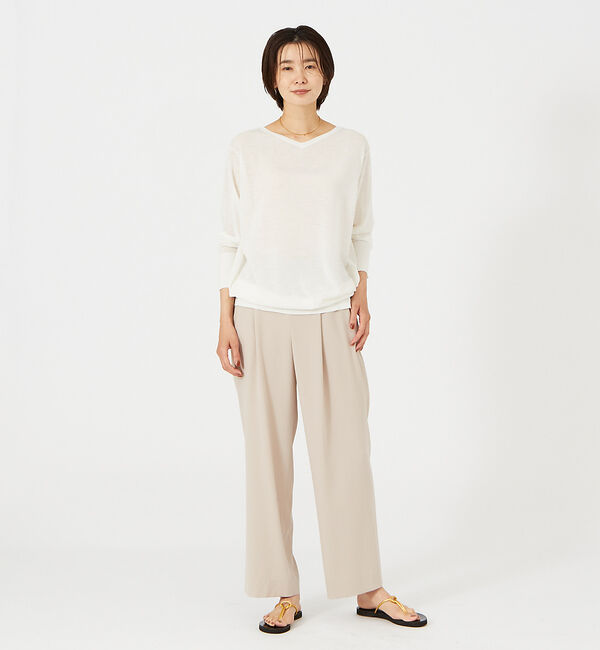 qualite「【アンサンブル対応】シアーウール2WAYニットプルオーバー」|ニット・セーター|