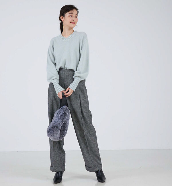 qualite「ウールグアイウールVネックニット」|ニット・セーター|