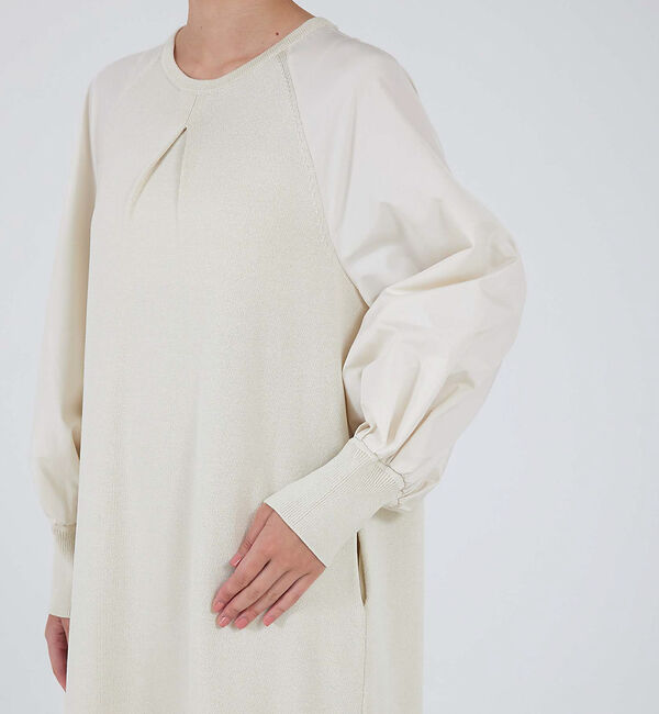 qualite「フォルムスリーブコンビニットワンピース」|ワンピース|