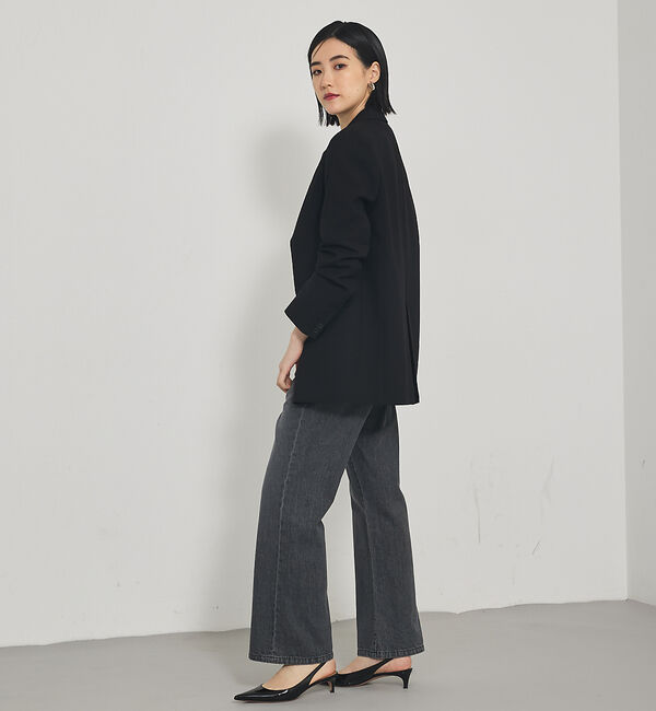 qualite「【e&times;qualite】フレアークロップドデニム」|デニム|