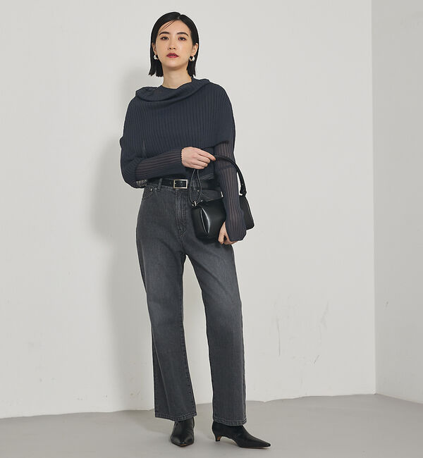 qualite「【e&times;qualite】フレアークロップドデニム」|デニム|