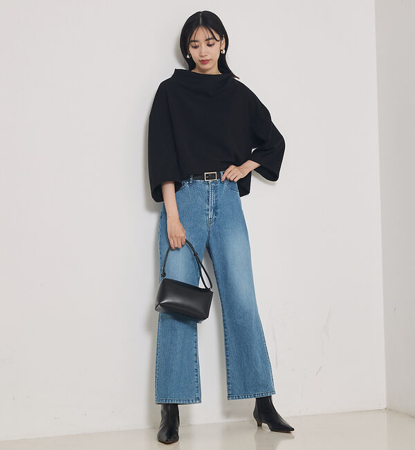 qualite「【e&times;qualite】フレアークロップドデニム」|デニム|