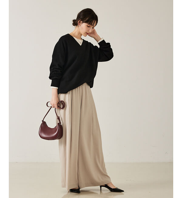 qualite「ウールVネックプルオーバー」|ニット・セーター|