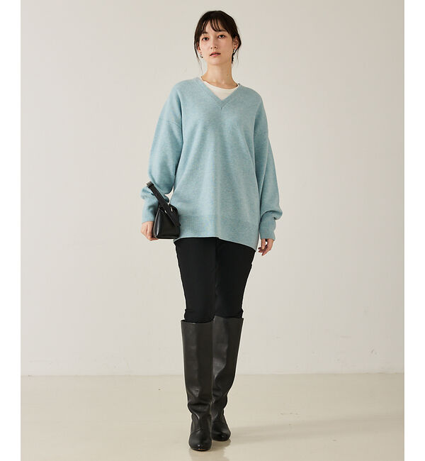 qualite「ウールVネックプルオーバー」|ニット・セーター|