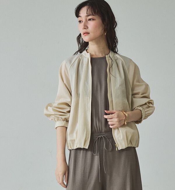 qualite「残りわずか！在庫あるのみ！【撥水ナイロン使用】ナイロンドレープブルゾン」|ブルゾン・スタジャン|