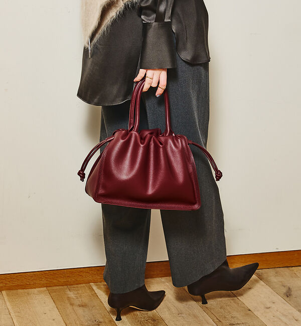 LOWELL things「【VERY掲載】Poche/ドローストリングトートミニ」|ショルダー・メッセンジャー|ボルドー