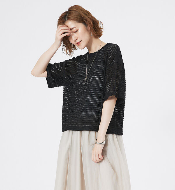 abahouse mavie「メッシュレースプルオーバー」|Tシャツ・カットソー|