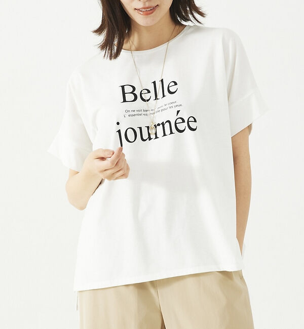 abahouse mavie「ワイドロゴT」|Tシャツ・カットソー|ホワイト