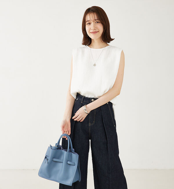 abahouse mavie「【セットアップ対応】楊柳バックジップノースリプルオーバー」|シャツ・ブラウス|