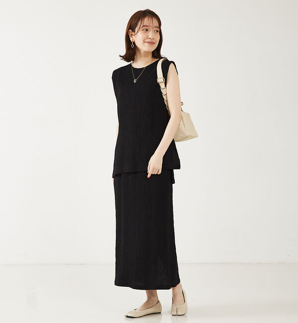 abahouse mavie「【セットアップ対応】楊柳バックジップノースリプルオーバー」|シャツ・ブラウス|