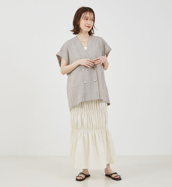 abahouse mavie「【セットアップ対応】ライトツィードフレンチジャケット」|ベスト・ジレ|