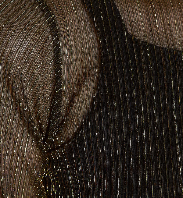 NOMINE「ラメ シアー プリーツ トップス （ロンＴ)」|Tシャツ・カットソー|