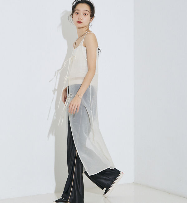 NOMINE「【前後着用可】無地 2WAY シアー キャミソール  ワンピース」|ワンピース|