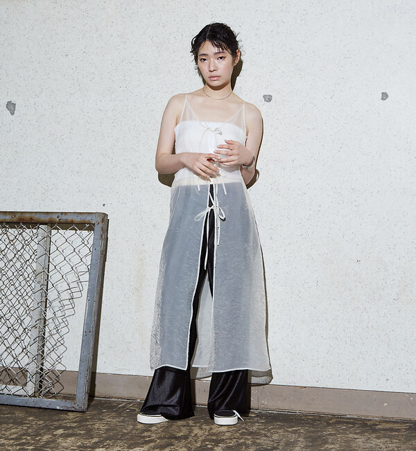 NOMINE「【前後着用可】無地 2WAY シアー キャミソール  ワンピース」|ワンピース|