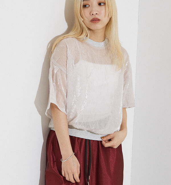 NOMINE「【セットアップ着用可】シャイン リンクル Ｔシャツ」|Tシャツ・カットソー|