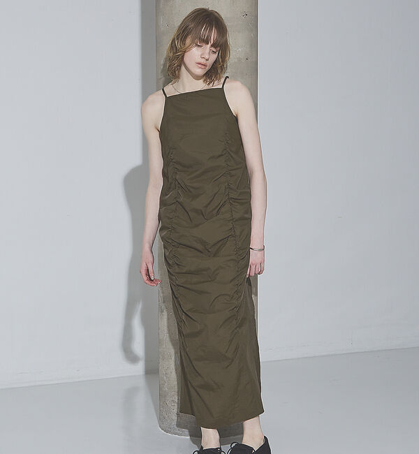 NOMINE「ギャザー キャミワンピース」|ワンピース|カーキ