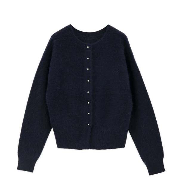TIARA「FOXアルパカパールカーディガン」|カーディガン|ネイビー