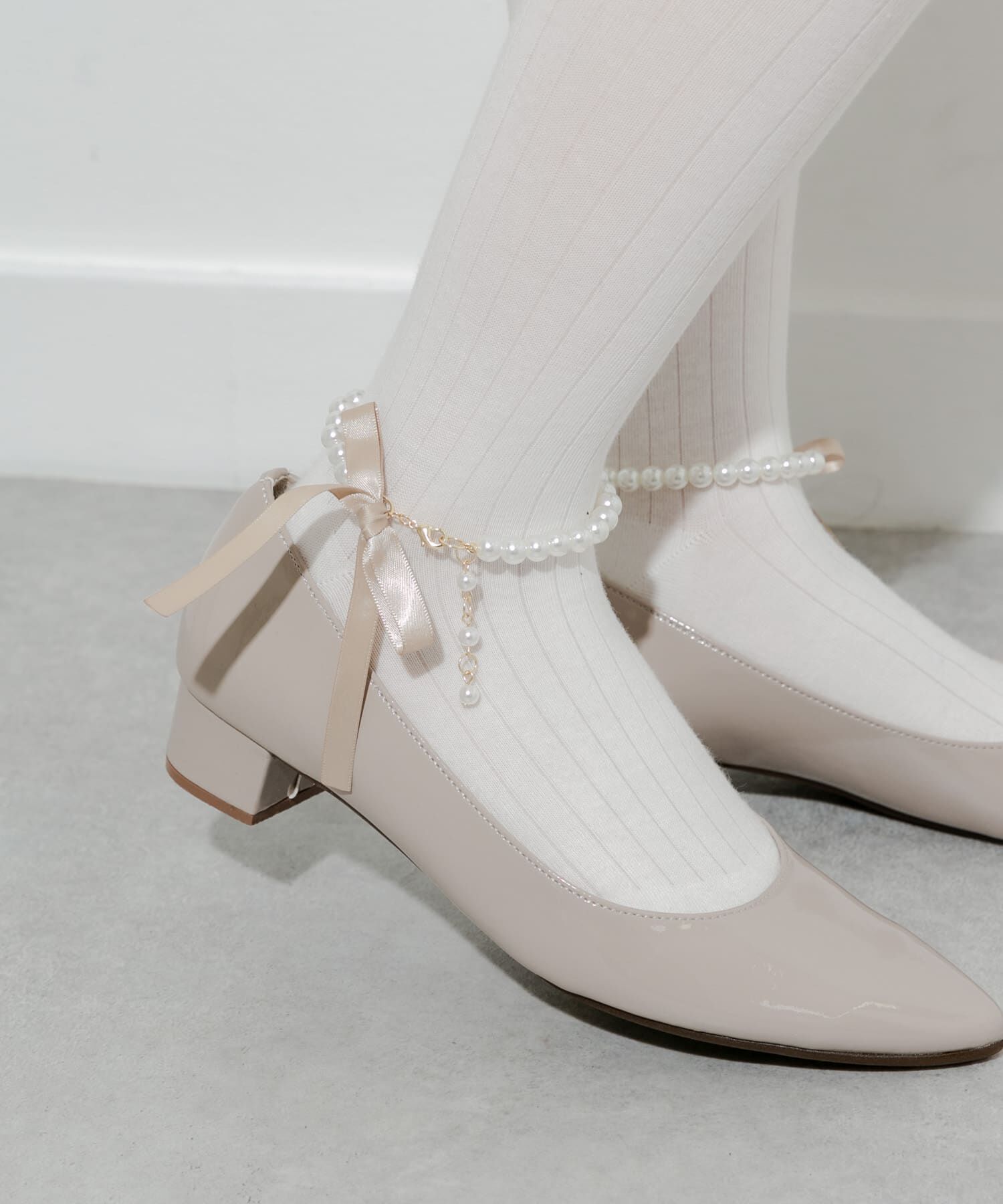 SMELLY「『WEB/一部店舗限定』パールリボンアンクレット」|アンクレット|