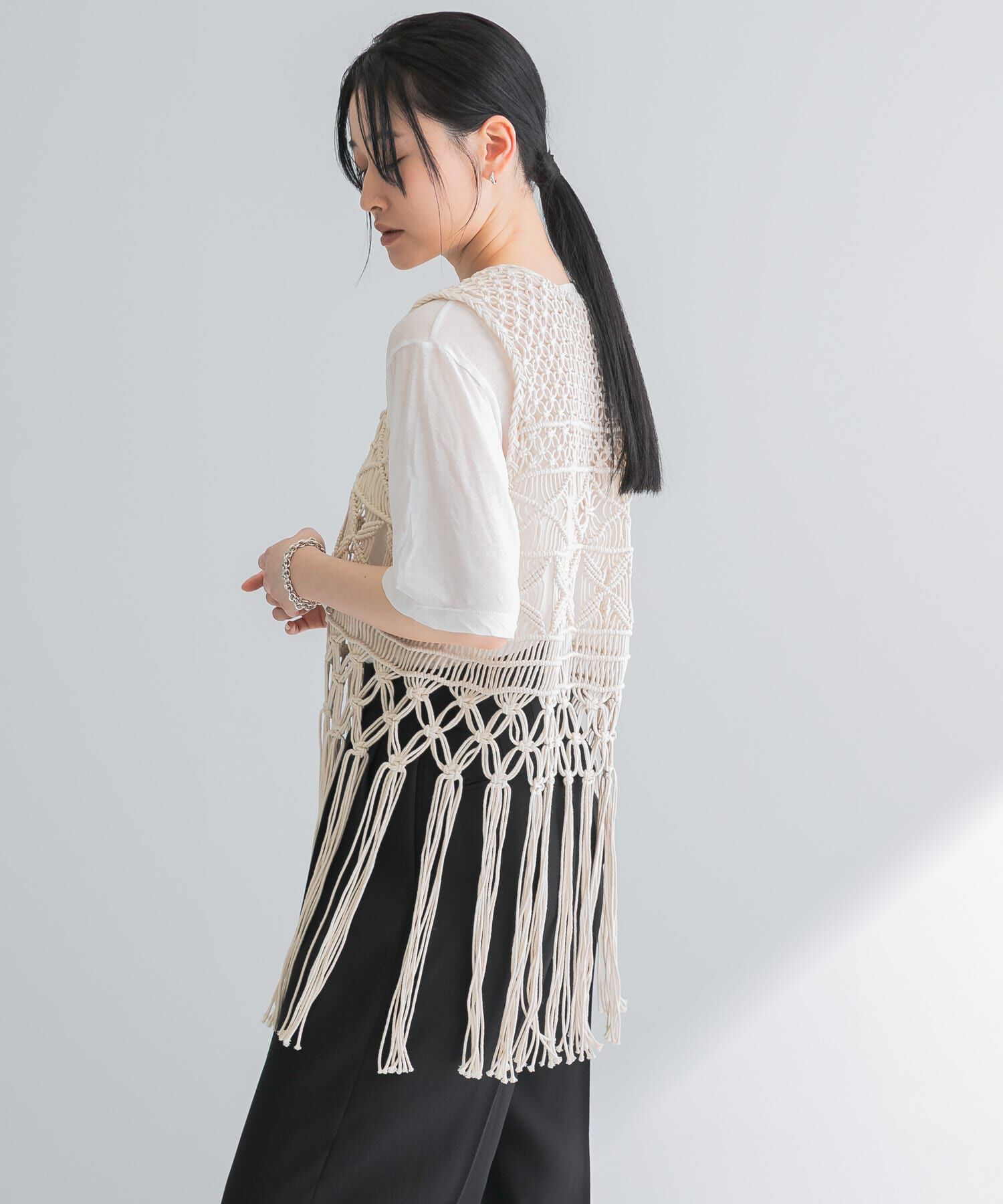 URBAN RESEARCH「マクラメ編みハンドニットベスト」|ベスト・ジレ|