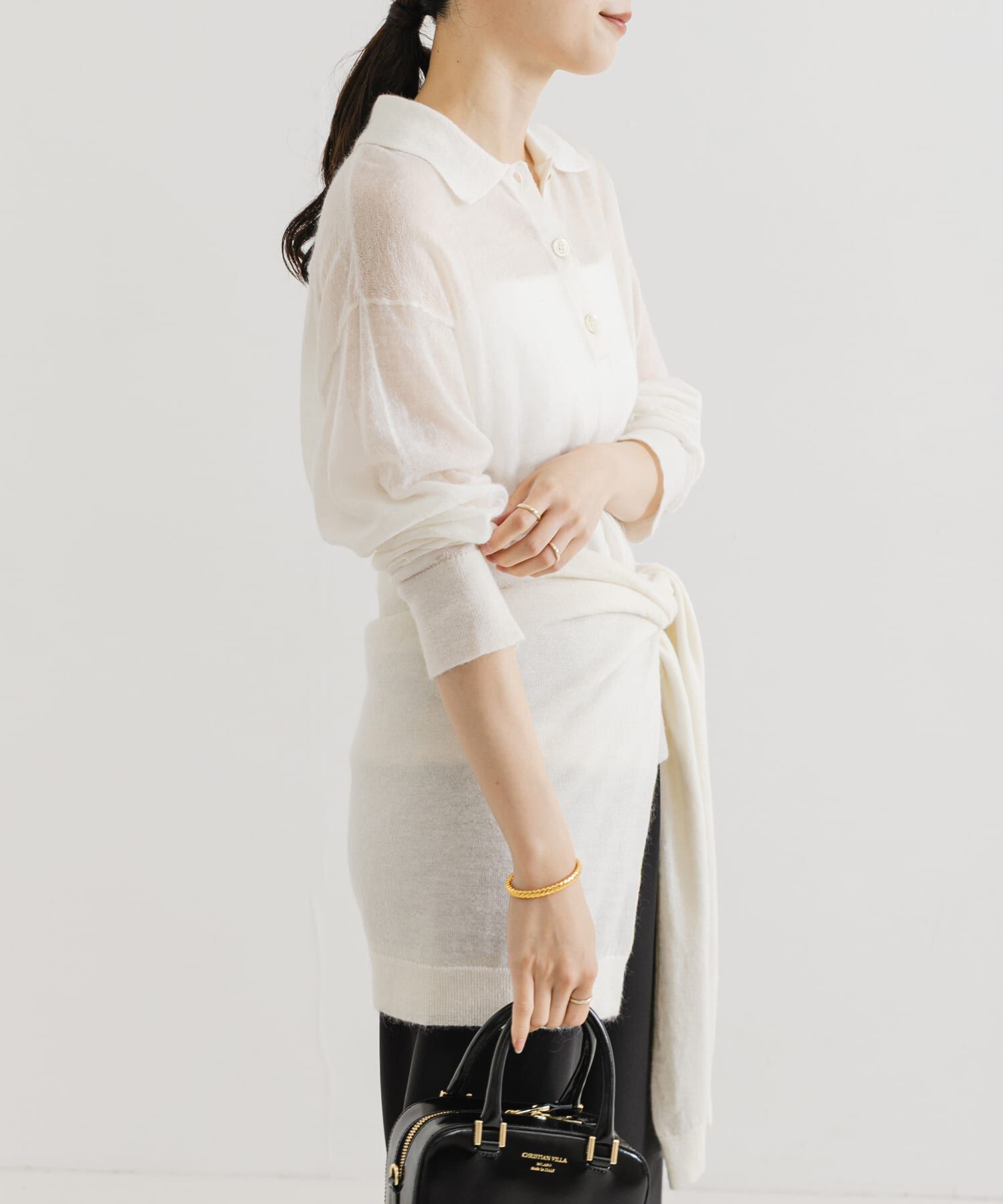 URBAN RESEARCH「ヘアリーポロ衿付きニット」|ニット・セーター|