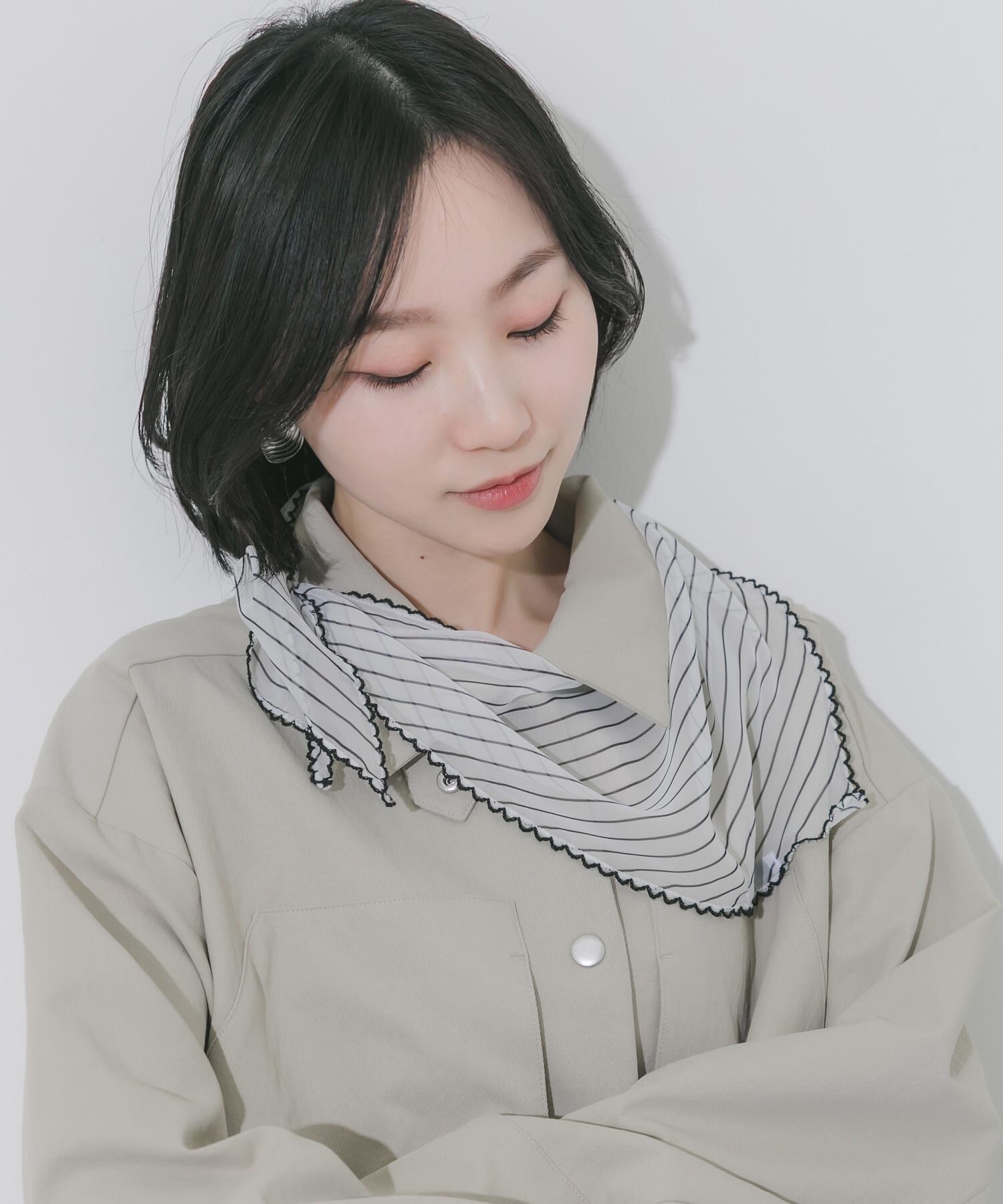 SMELLY「ストライプサンカクスカーフ」|バンダナ・スカーフ|