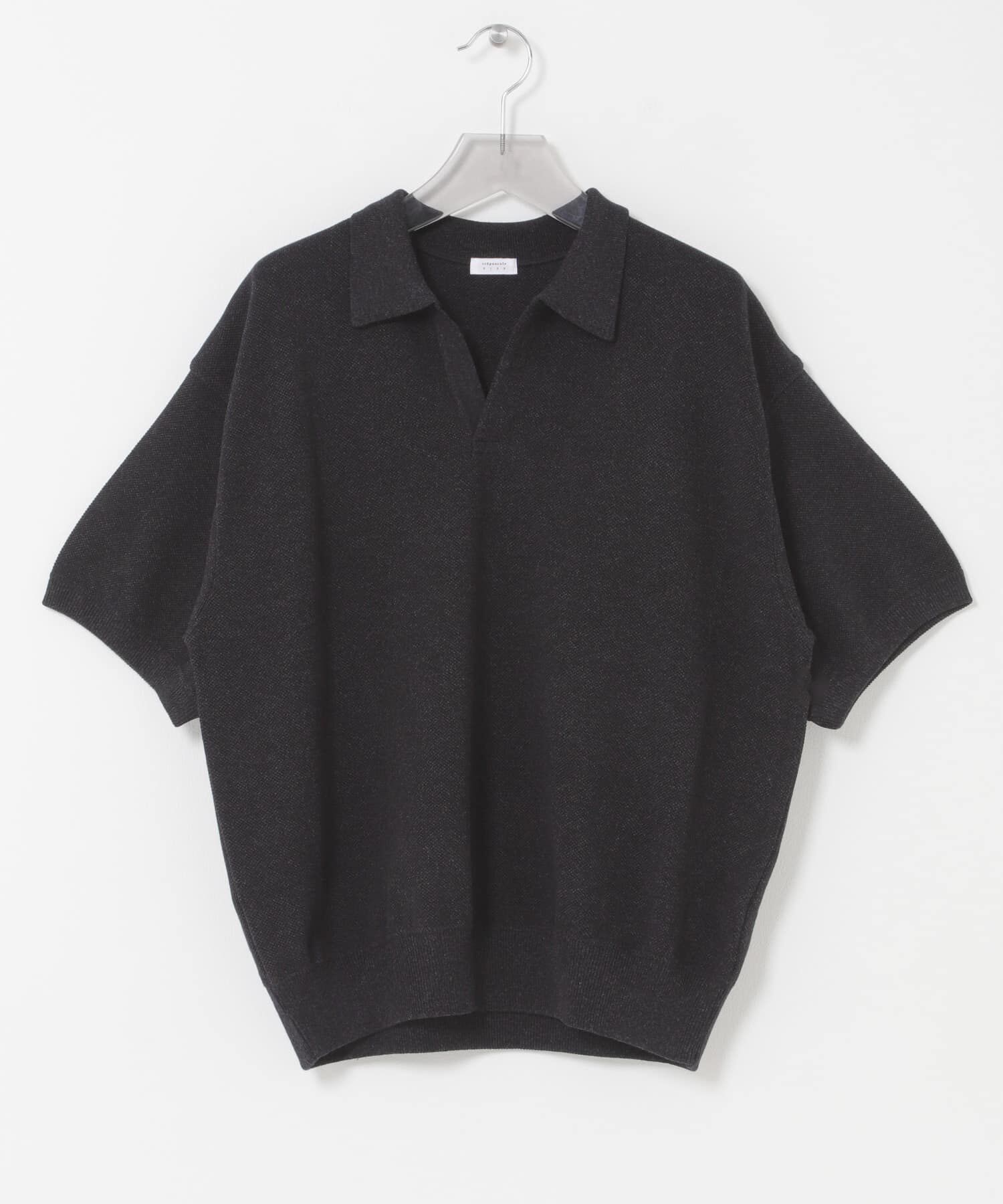URBAN RESEARCH「crepuscule　Co/Ra Moss Stitch Skipper」|ニット・セーター|ブラック